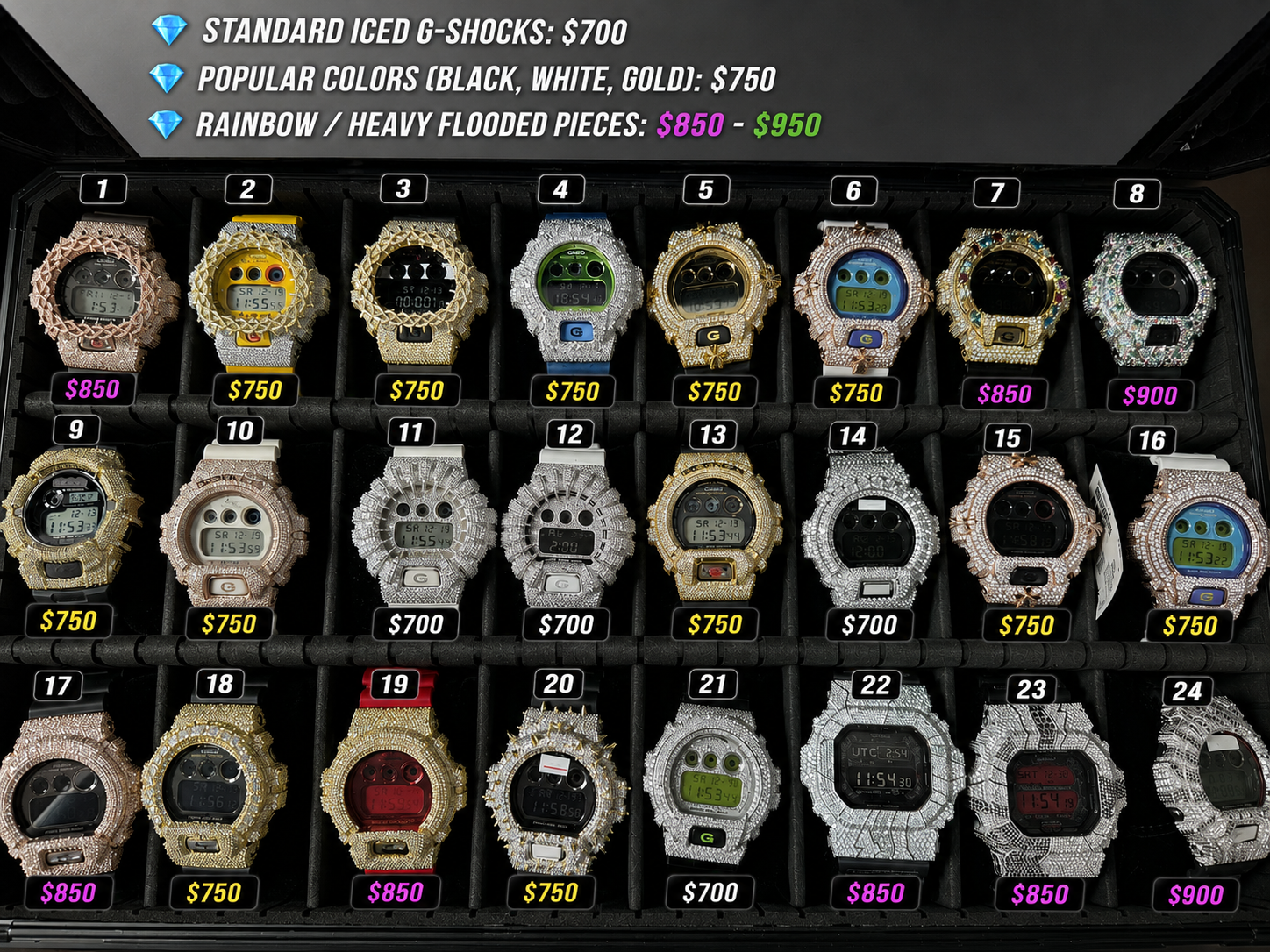 💎 Moissanite G-Shock (Passes Diamond Tester)